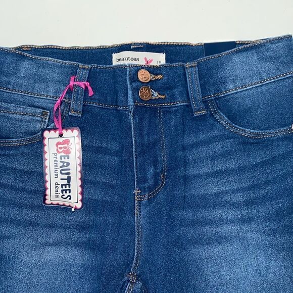 🔥BEAUTEES GIRLS JEANS KIDS SIZE 16 New - Picture 4 of 5